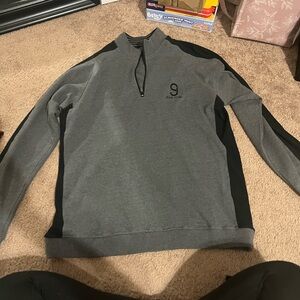 Sean John Gray and Black Zip-Up Sweater